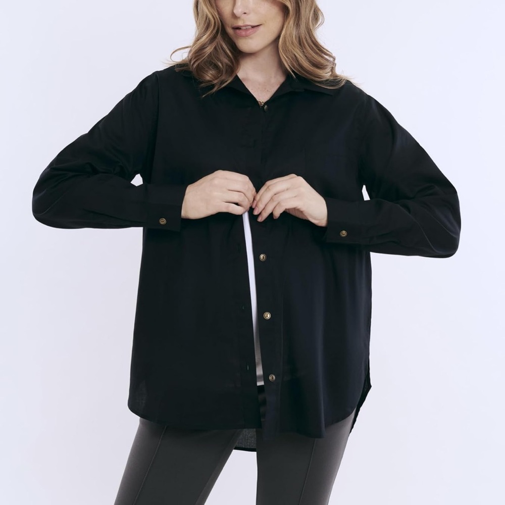 Motherhood Classic Black Button-Down Shirt